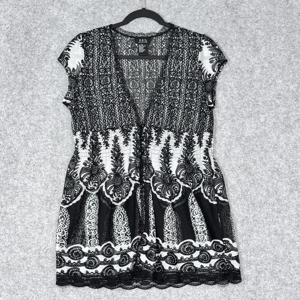 RQT Women Petite Medium Black Lace Sheer Fairy Romantic Boho‎ Whimsigoth Witchy